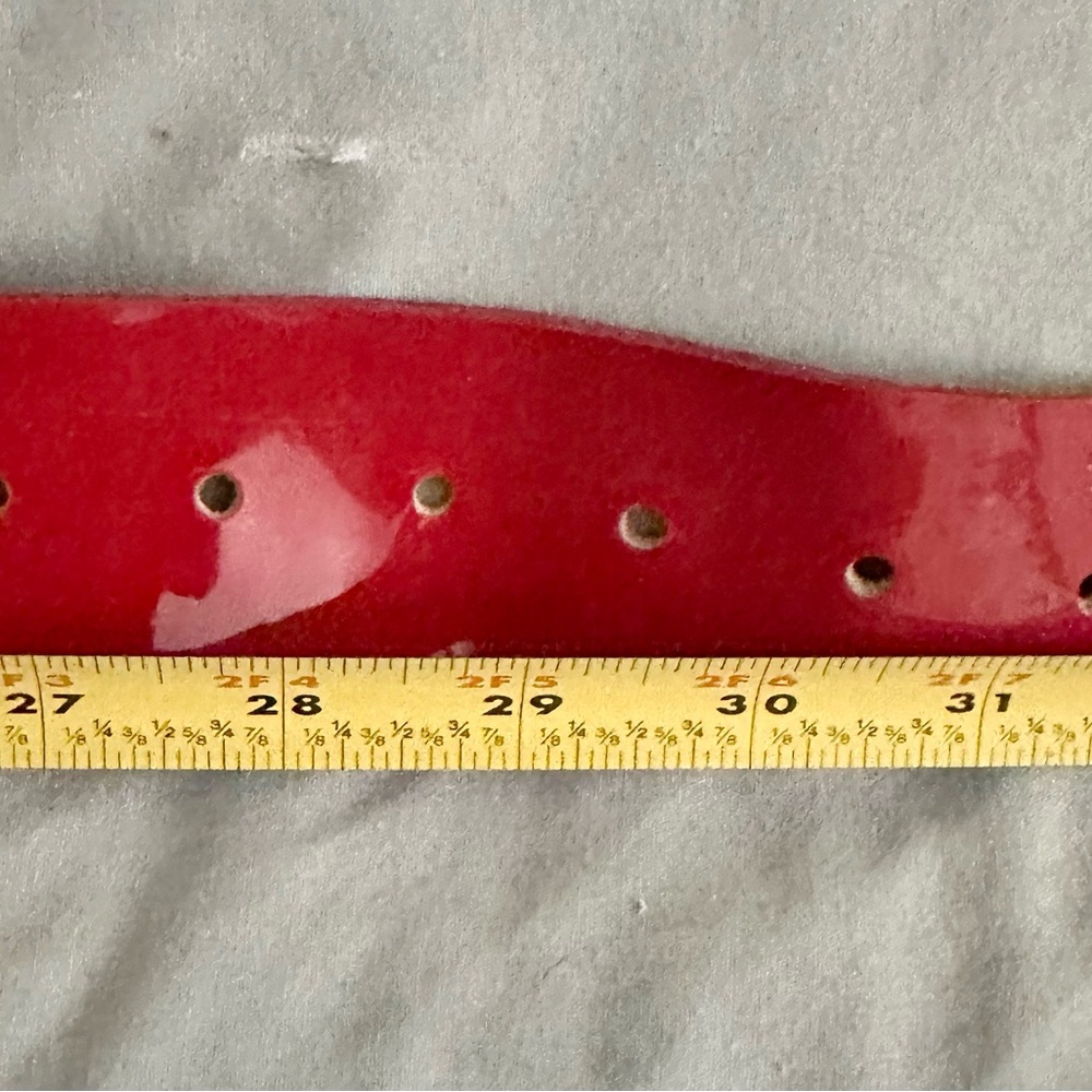 Vintage 1970s GUCCI RED PATENT Leather GG Buckle Wide Belt AS-IS 27-33” waist - Picture 13 of 14